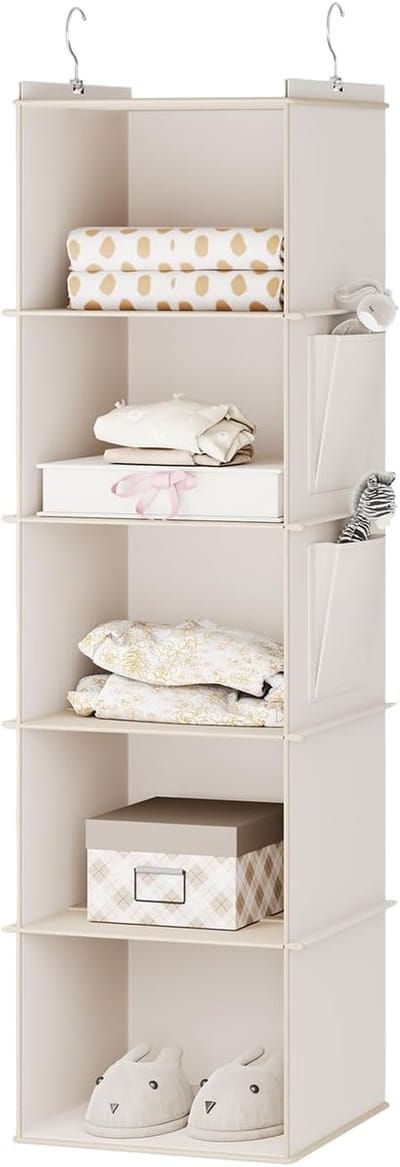 Opvouwbare Planken Organizer met 5 Compartimenten en Zijzakken voor Kleding