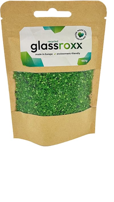 Jesmonite glasgranulaat GlassRoxx Small 150gr fluo groen creatief.