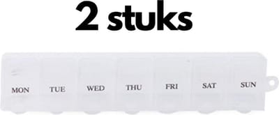 2x Pillendoos 7 Dagen Wit 7 vakjes - Doos voor Medicijnen - Pillen Planner - Medicijnhouder - Pillendoos Week