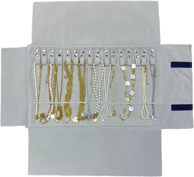Fluwelen Reissieraden Organizer Roll Bag voor Kettingen, Armbanden en Oorbellen