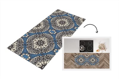 Keukenloper - Loper keuken - Mandala - Patronen - Vintage - 120x50 cm - Keukenloper vinyl