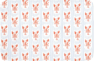 WC mat 60x40 cm - Antislip - Meer – Hummer – Orange – Blau - Toiletmat - Vloermat - Douchemat - Toilet tapijt - Toiletmatten