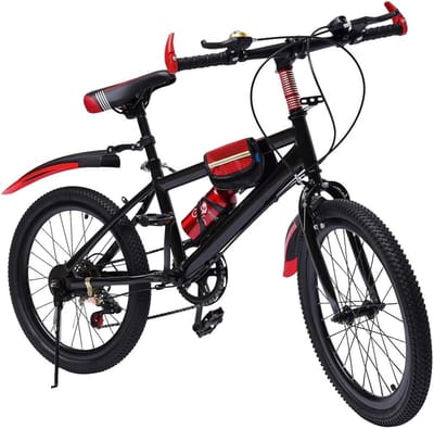 Kinder Mountainbike - Jongensfiets Meisjesfiets - Buiten Fietsen - Volledige Verenvering - 20 Inch Wiel - Rood