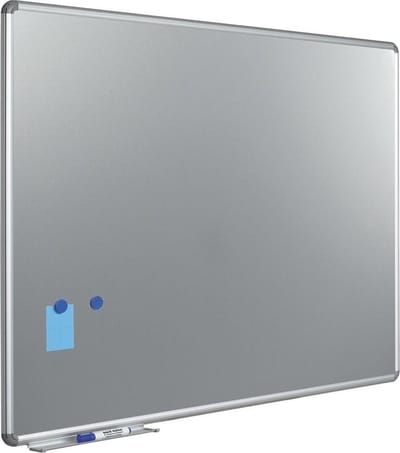 Zilverkleurig whitebord - metallic whiteboard 100x200 cm