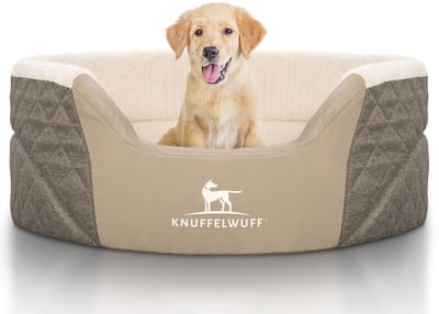 Knuffelwuff orthopedisch hondenbed Lena met hoge schuimrand M-L 70 x 50cm bruin/beige