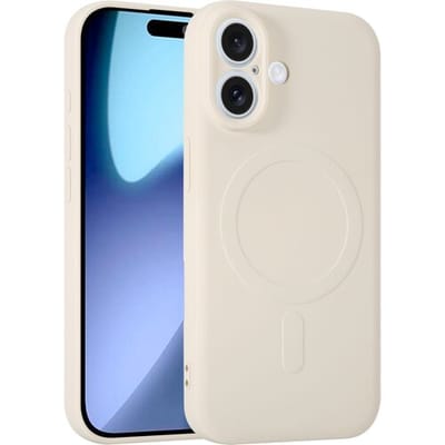 ShieldCase siliconen Magneet back cover geschikt voor iPhone 17 (beige) – zacht hoesje met premium bescherming, perfecte pasvorm en stijlvol design