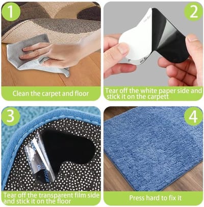 Antislip Tapijt - 12 Stuks - Antislipmat - Onder tapijt - Wasbaar - Herbruikbaar - Voor tapijten en planken