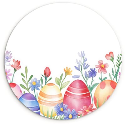 WallCircle® Wandcirkel 120x120 cm - Muurcirkel Bloementuin - Kleurrijk - Eieren - Muurdecoratie woonkamer - Wanddecoratie slaapkamer - Kamer decoratie accessoires - Ronde schilderijen XXL