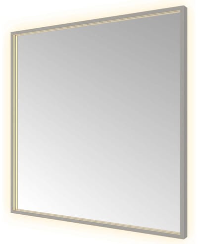 Hotbath &More SQU80 Square spiegel 80x80cm met verlichting, spiegelverwarming, kleurwissel, dimbaar en afstandsbediening geborsteld gunmetal PVD