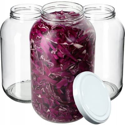 KADAX Pot Glazen Pot 4L Potten voor Komkommertincturen + Doppen Fi100 8 st