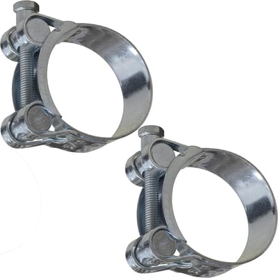 Set van 2 klembouten voor ventilatie - Staal, 64-67mm, stripbreedte 22mm - Zilveren klemmen voor leidingen