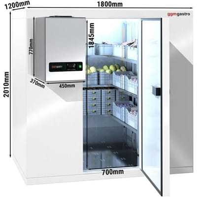 GGM Gastro Kühlzelle - 1800x1200mm - 3,15m³ - inkl. Kühlaggregat Wit / Zilver