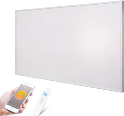 Infraroodpaneel - Verwarmingselement - Ruimte Verwarming - Wifi Bediening Thermostaat - 59x59cm - Wit