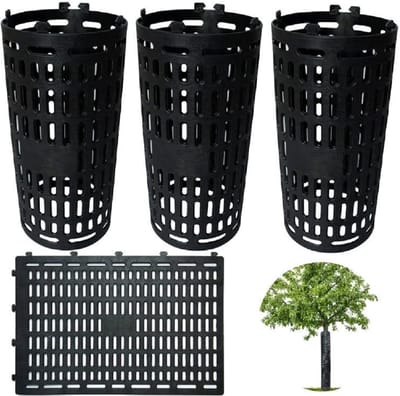 3 Stuks Boomstambeschermer Wrap Zwart - Beschermende Boomhoezen - Gaas Plantenhoezen Boombuizen voor Zaailingen, Zaailingen, Uitbreidbaar Weerbestendig Duurzaam Plantenschorsbescherming tegen Trimmers, Maaiers, Knaagdieren & Zonnebrandwond - Zwart