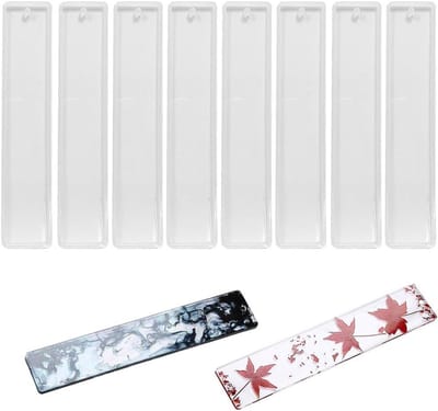 Set van 8 rechthoekige siliconen boekenleggers voor DIY handwerk, epoxyhars en sieraden maken