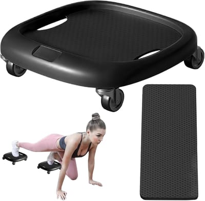 Oefenwiel Buikspieren - AB Roller Fitnesswiel - Thuis Trainen - 360 Graden Beweging - 28 cm Wiel - Zwart