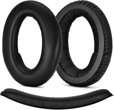 Vervangende Oorkussens en Hoofdband voor Sennheiser PC350 en HD380 Pro Hoofdtelefoons - Comfortabele Schuimstof Oorkussens en Hoofdband van Echte Leer