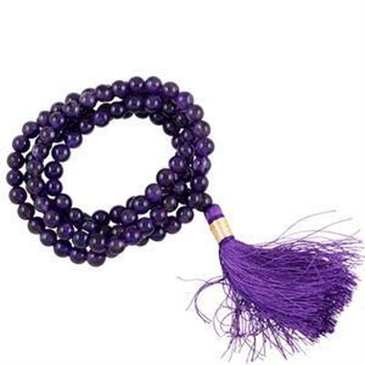 Yogi & Yogini naturals Mala Amethist AA kwaliteit 108 kralen + tasje (6 mm)