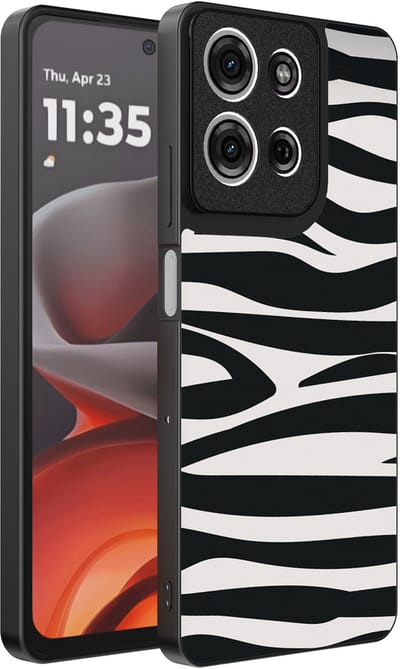 Smartphonica Telefoonhoesje Geschikt voor Motorola Moto G15 met zebra opdruk - TPU backcover case zebra design - Zwart Wit geschikt voor Motorola Moto G15