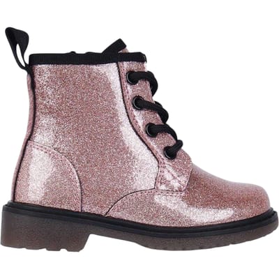 Miso Meisjes Brandi Glitter Zijrits Blokhak Enkellaarsjes (Roze)