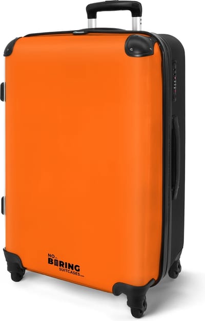 NoBoringSuitcases.com® - Oranje koffer groot - Rolkoffer lichtgewicht - Reiskoffer met 4 wielen - Travel luggage - Grote trolley XL - 20 kg bagage - Suitcase