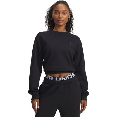 Under Armour Dames Vida Icon Fleece Crop Sweater (Zwart)