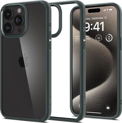 Spigen Geschikt voor Apple iPhone 15 Pro Max - Back Cover Ultra Hybrid Hoesje - Groen