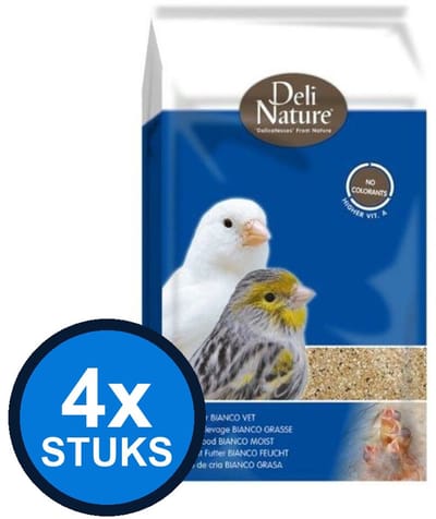 4x Deli Nature - opfokvoer vet bianco 1kg - Vogelvoer - 1 kg
