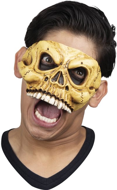 Partychimp Halfmasker Skull Schedel Skelet Halloween Masker voor bij Halloween Kostuum Volwassenen Carnaval - Latex- One Size