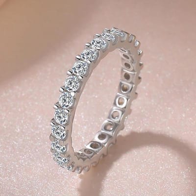 S925 Zilveren Ringen Voor Vrouwen Zirkonia Ring Wit Goud Bruids Bruiloft Verloving Trendy Sieraden 6 gray