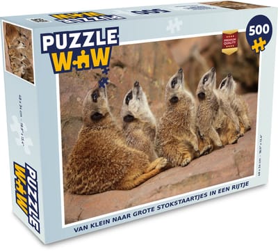 Puzzel Stokstaartjes - Rots - Natuur - Legpuzzel - Puzzel 500 stukjes