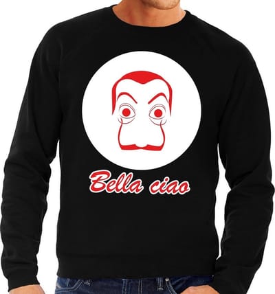 Salvador Dali bankovervaller sweatshirt zwart voor heren - Bella Ciao S