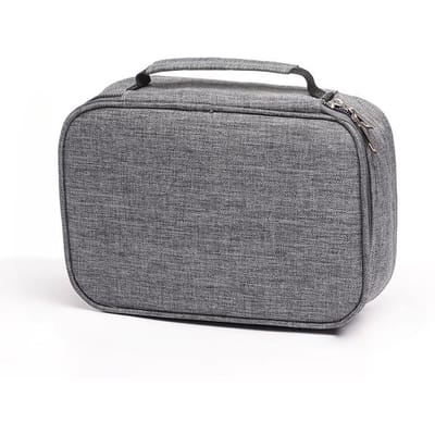 Trousse à crayons multifonctionnelle à 72 compartiments, grande capacité, avec poche intérieure zippée pour petits accessoires gris