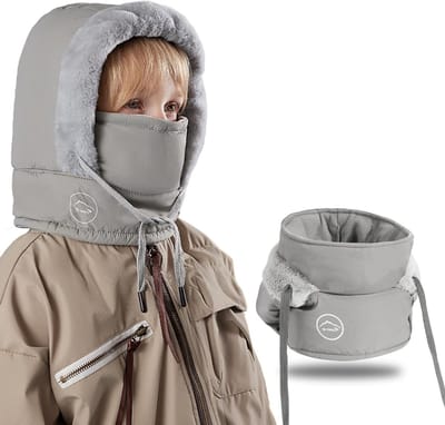 Kinderen Thermische Balaclava, Multifunctionele Verstelbare Winddichte Fleece Ski Masker met Nekgaiter, 3-in-1 Volledige Gezichtsmasker voor Winterse Activiteiten en Buitenavonturen