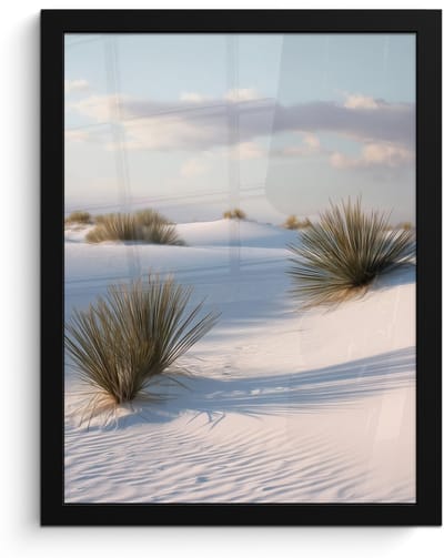 Poster in lijst - Fotolijst 30x40 cm - Posters - Duinen - Gras - Wolken - Beige - Posterlijst zwart - Decoratie - Wanddecoratie woonkamer - Muurdecoratie slaapkamer