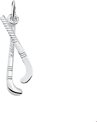 zilver gerhodineerd hanger hockeysticks 1324689