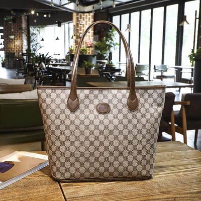 Pendeltas met grote capaciteit, Damestas, Hoogwaardige Tote Bag met letterprint en kleurblokkering, Veelzijdige Schoudertas gray