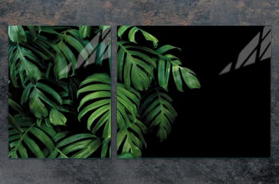 TMK ArtDeko Serie - Glazen Snijplank - 100x52 cm - Monstera Motief - Veiligheidsglas