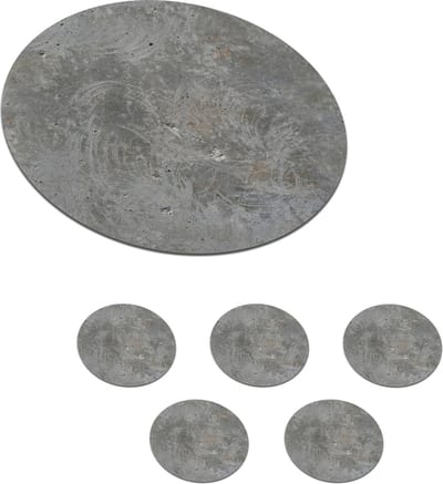Onderzetters voor glazen - Rond - Stenen - Beton - Patronen - 10x10 cm - Glasonderzetters - 6 stuks
