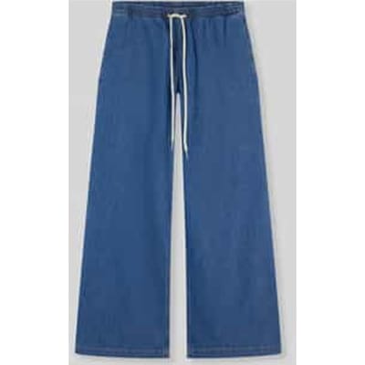 Loose fit jeans van puur katoen met tunnelkoord