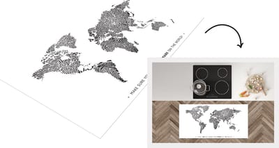 Keukenloper - Loper keuken - Wereldkaart - Quote - Zwart - Wit - 120x60 cm - Keukenloper vinyl