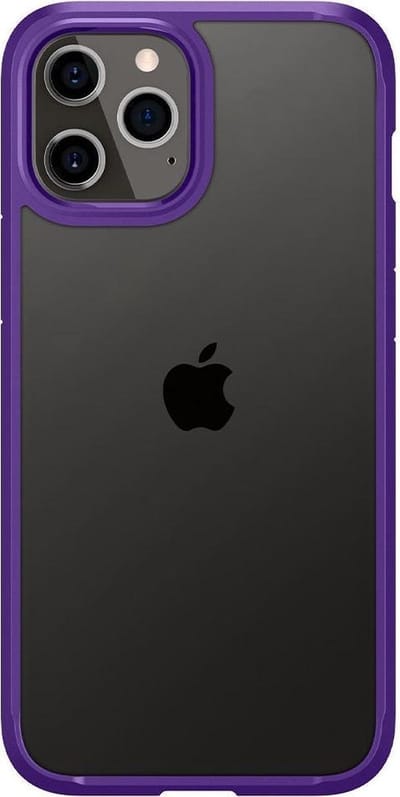 Spigen Crystal Hybrid Hoesje Geschikt voor Apple iPhone 12 Pro Max Transparant/Paars