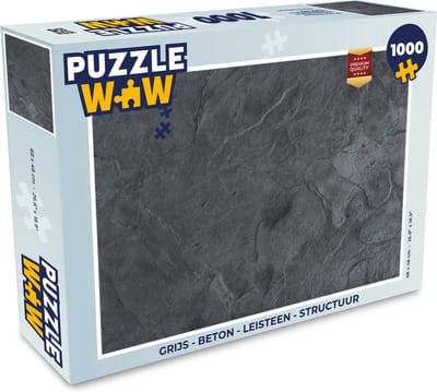 Puzzel Grijs - Beton print - Leisteen - Structuur - Retro - Legpuzzel - Puzzel 1000 stukjes volwassenen