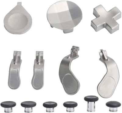 Dailygoods- Gamecontroller Set - Vervangende Thumbsticks - Metalen Knoppen - Eenvoudig te Installeren - Inclusief Tas - 6 x Thumbsticks, 7 x Knoppen - Controller