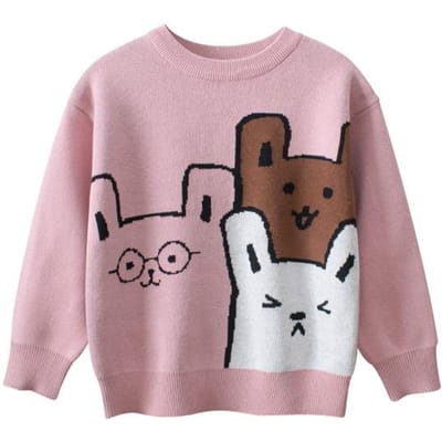 Kinderkleding Lente Nieuwe Kinderpullovers Cartoon Pullovers Baby Meisjeskleding 140cm gray