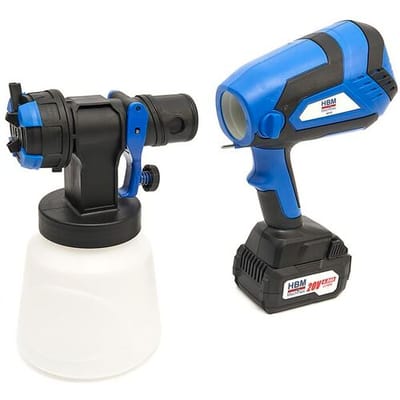 HBM 20 Volt 4.0AH Draagbare Elektrische Verfspuit Inclusief 2 Accu's Met 1000 ML Reservoir