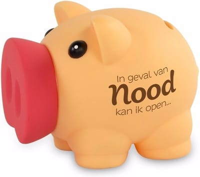 Miko Cadeau spaarpot/Spaarvarken - In geval van nood..kan ik open - 10 cm - Kinderen - Origineel