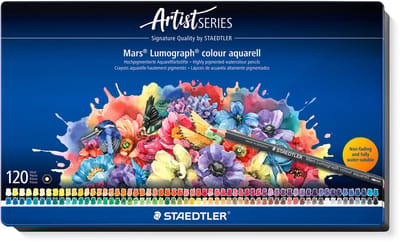 STAEDTLER - Artist Series - Mars® Lumograph® colour aquarell 104 - Metalen set met 120 kleuren