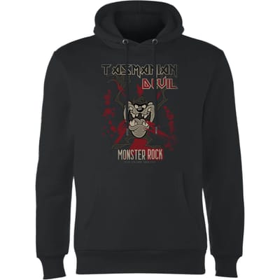 Looney Tunes Tasmanian Devil Monster Rock Hoodie - Zwart - S