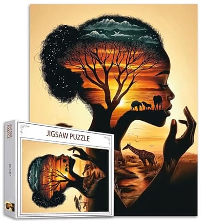 Legpuzzel 1000 stukjes voor volwassenen en gezinnen met Afrikaans thema en dieren